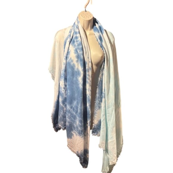 Steve Madden Two-Tone Tie-Dyed Scarf, OS, Blue - Picture 4 of 11